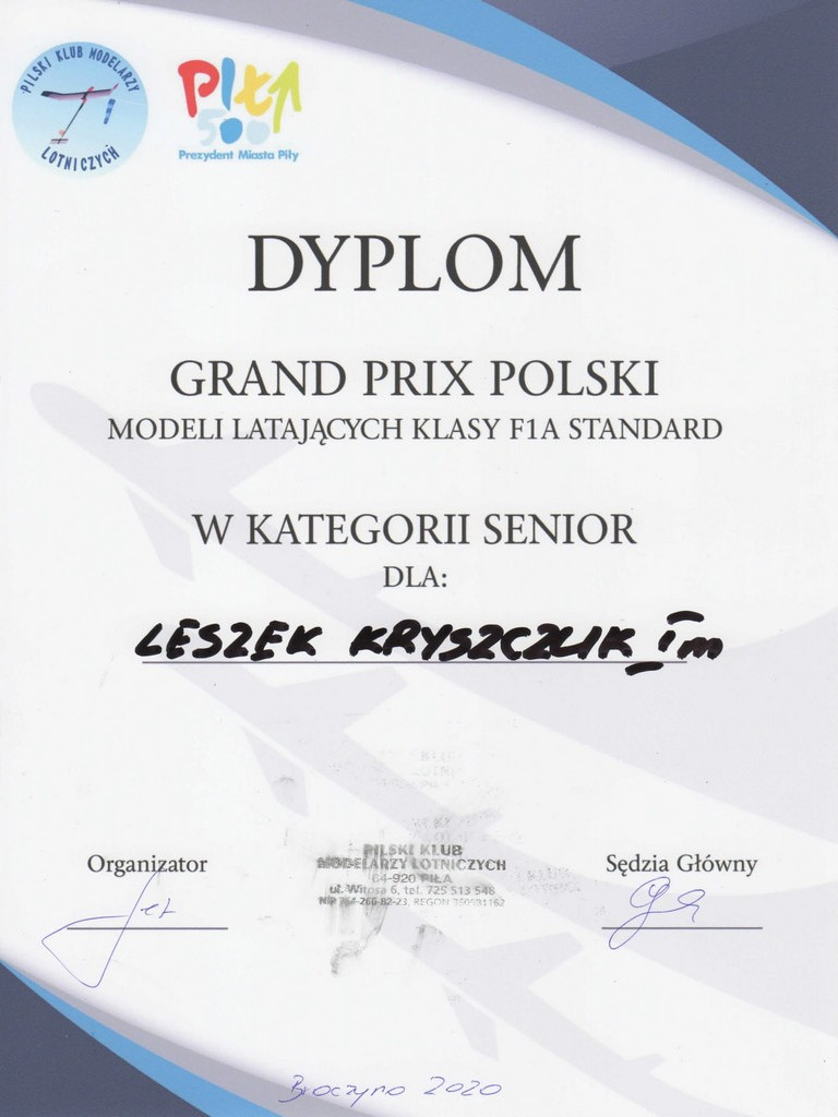 Kuba Wezgraj Mistrzem Polski Juniorów modeli F1Q