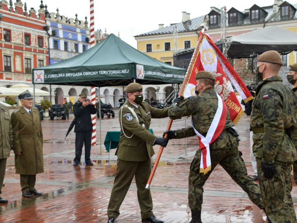 Uroczyste obchody święta Wojsk Obrony Terytorialnej w Zamościu