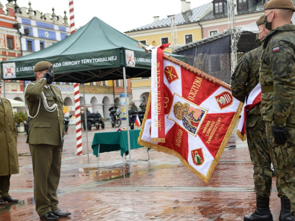 Uroczyste obchody święta Wojsk Obrony Terytorialnej w Zamościu