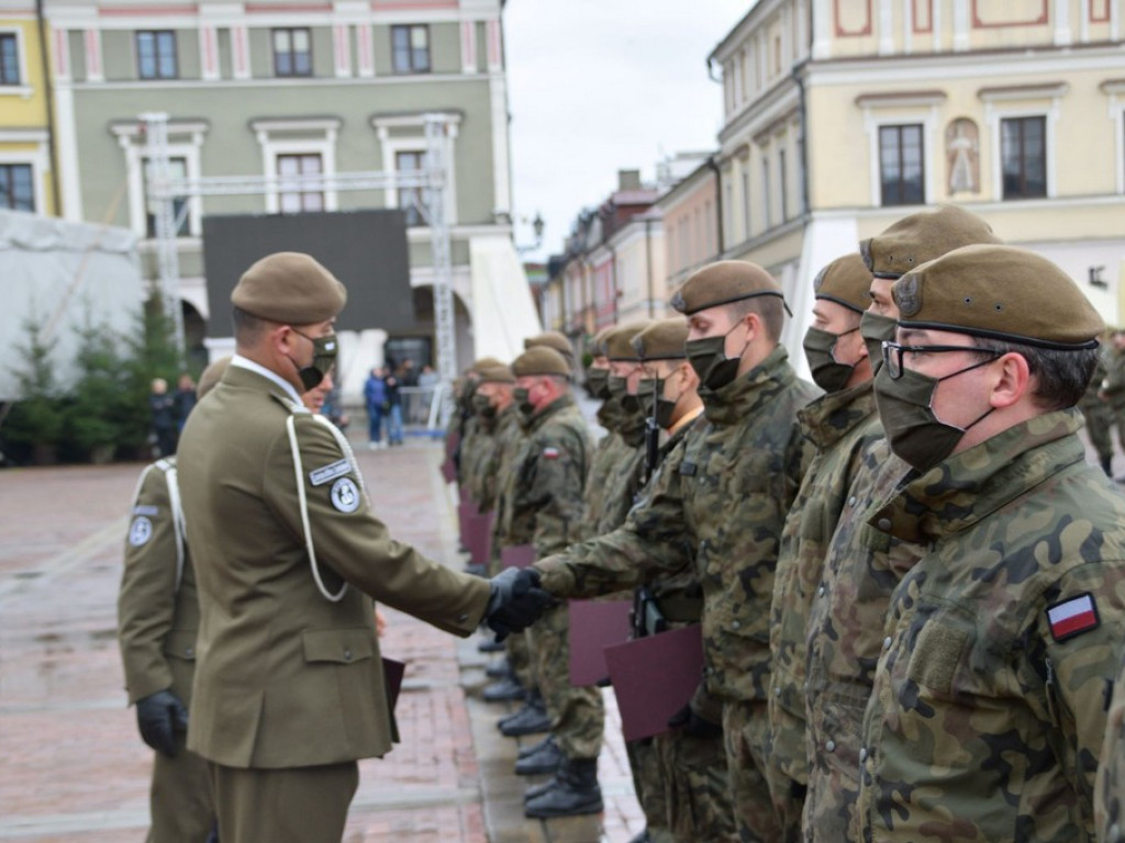 Uroczyste obchody święta Wojsk Obrony Terytorialnej w Zamościu