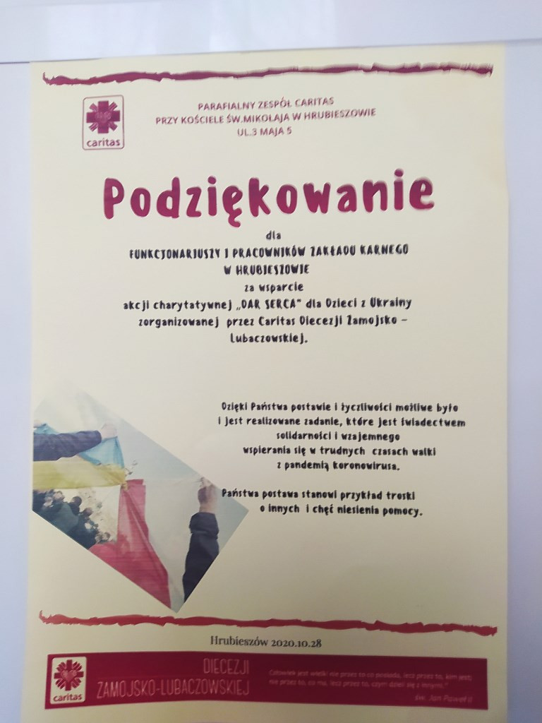 Caritas Hrubieszów - Dar serca dla Ukrainy