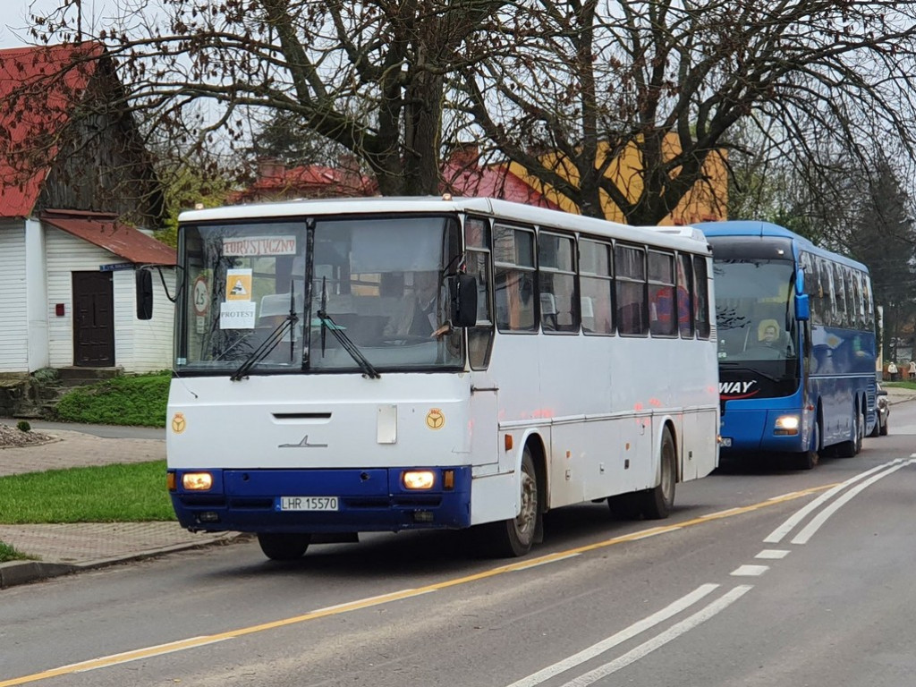 Hrubieszowski protest przewoźników - ZDJĘCIA, WIDEO