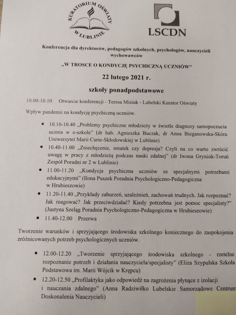 Hrubieszowska Poradnia Psychologiczno-Pedagogiczna szkoli razem z Kuratorium Oświaty W Lublinie i LSCDN - ZDJĘCIA