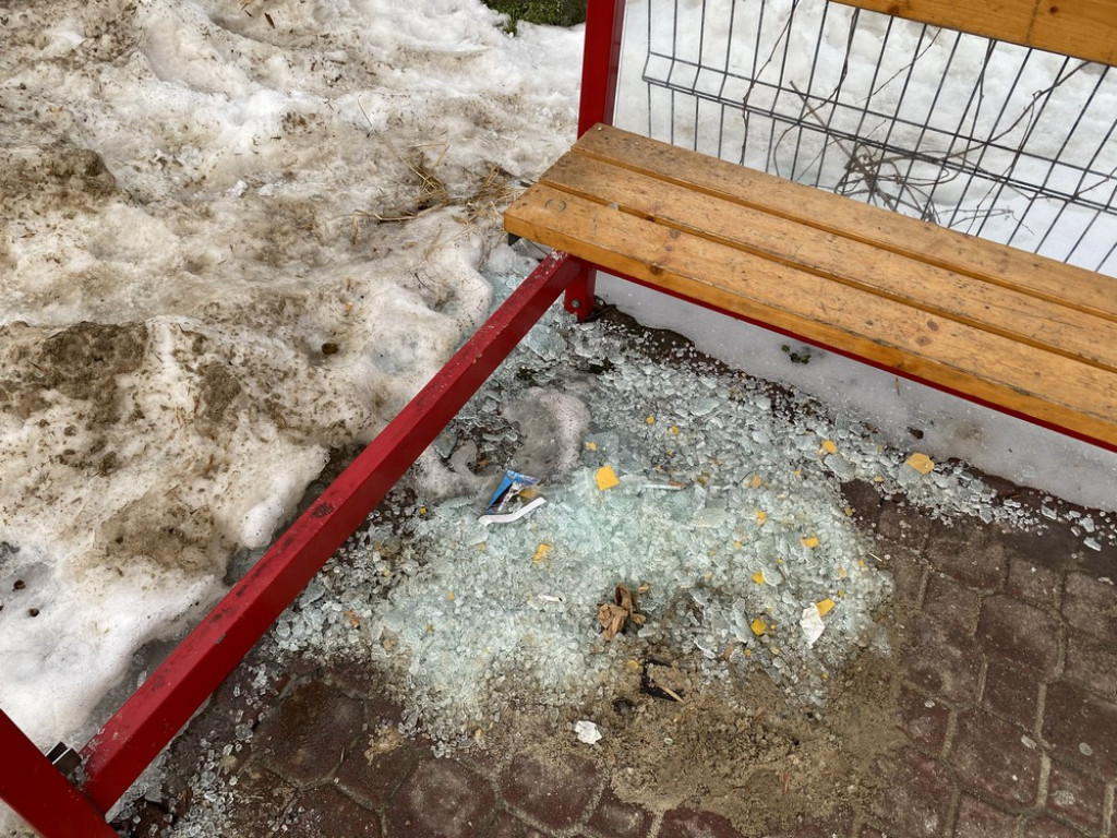 Hrubieszów: Zdewastowany przystanek na Partyzantów - ZDJECIA