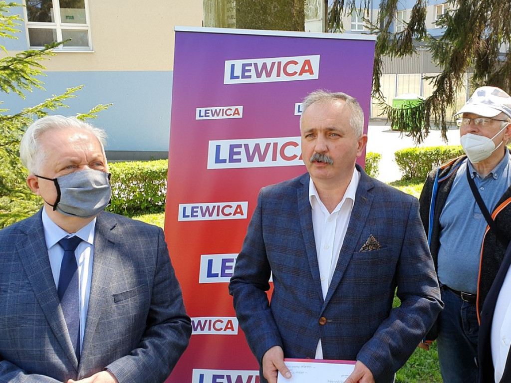 Briefing Lewicy przy hrubieszowskim szpitalu - ZDJĘCIA, WIDEO
