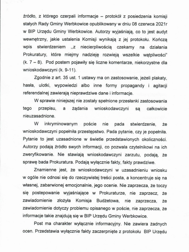 Werbkowice: Wójt Agnieszka Skubis-Rafalska ponownie przegrała proces w trybie wyborczym - ZDJĘCIA