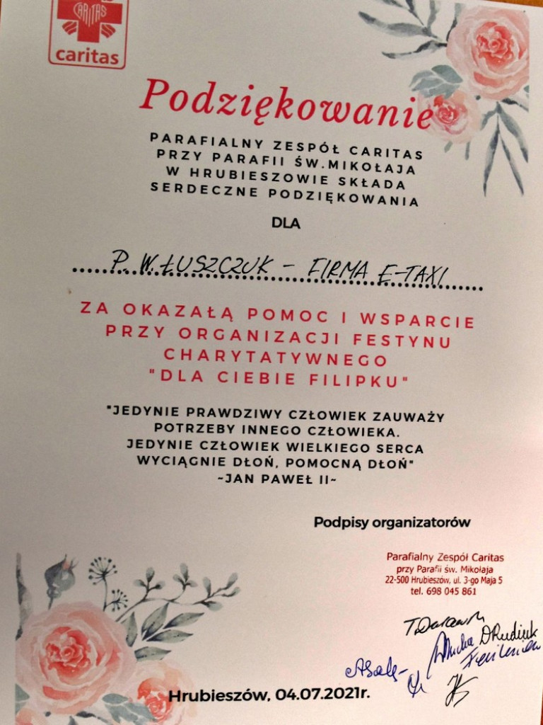 Hrubieszów: Dla Ciebie Filipku - ZDJĘCIA