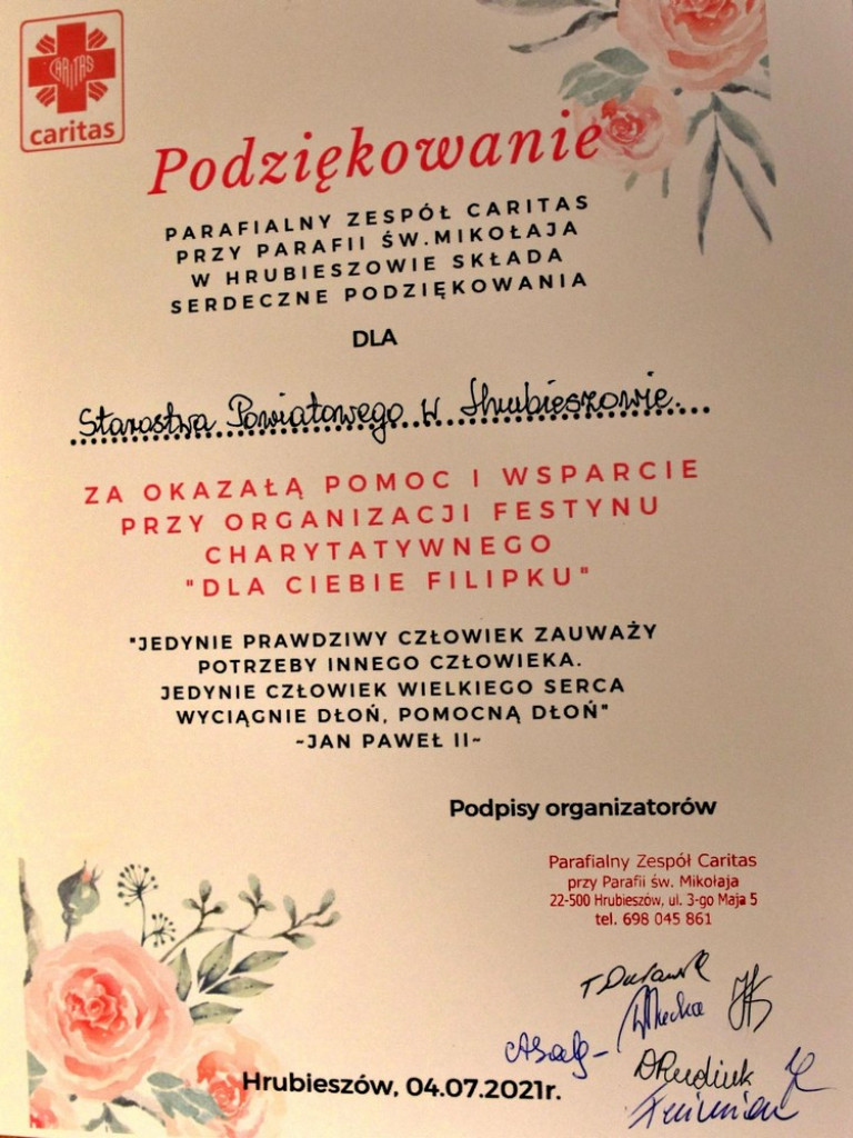 Hrubieszów: Dla Ciebie Filipku - ZDJĘCIA
