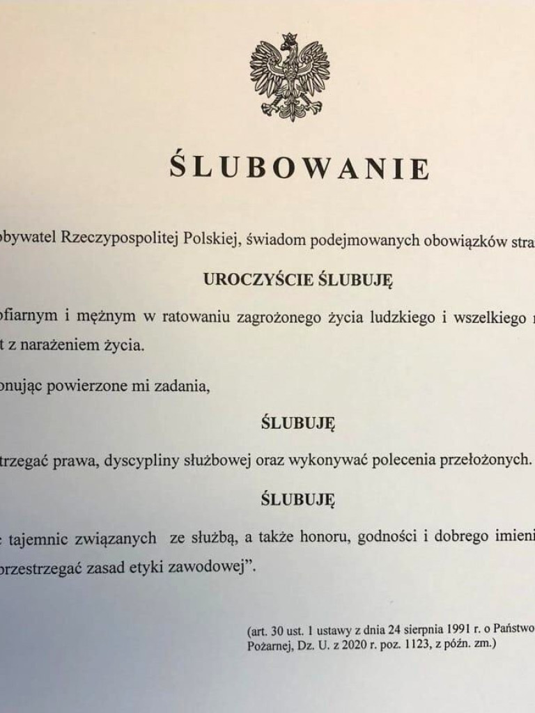 Hrubieszów: Uroczyste ślubowanie nowych strażaków - ZDJĘCIA
