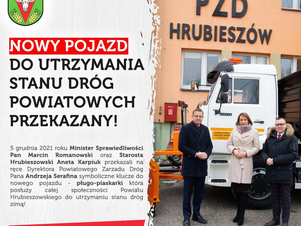Nowy pojazd do utrzymania stanu dróg w powiecie hrubieszowskim (ZDJĘCIA)
