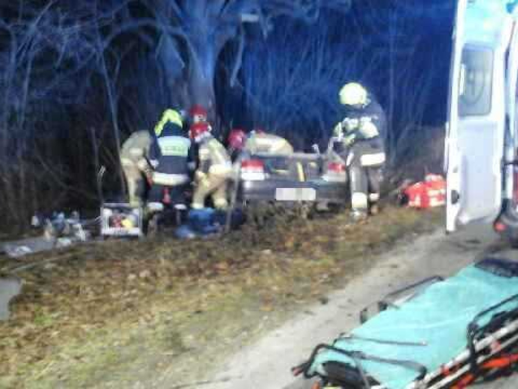 Wypadek w Werbkowicach. Kierowca został zakleszczony w aucie (ZDJĘCIA)