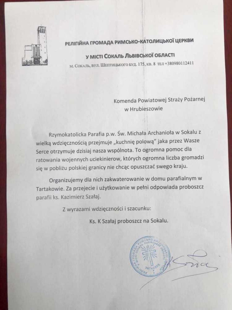 Hrubieszowscy strażacy z pomocą Ukrainie (ZDJĘCIA)