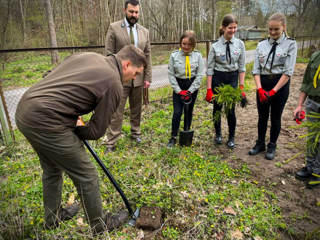 Hrubieszów: Harcerze i leśnicy - porozumienie i wspólne sadzenie drzew (ZDJĘCIA)