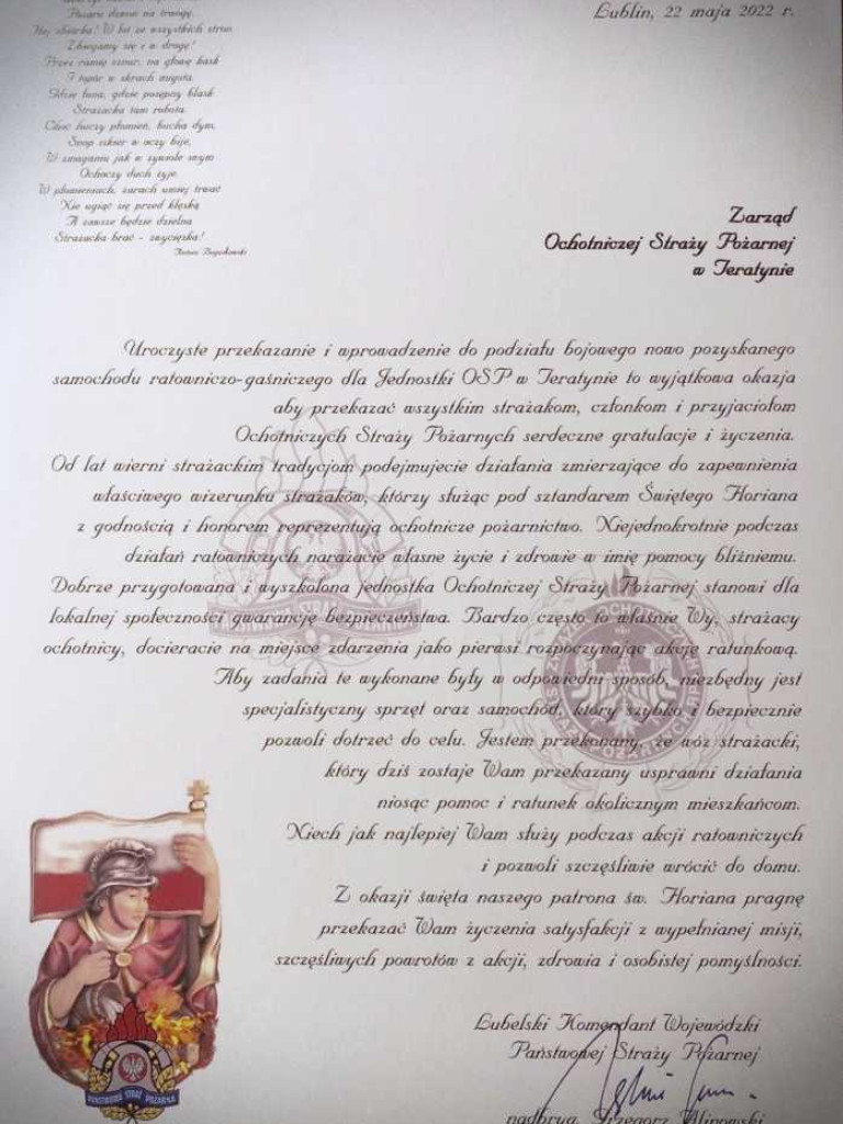 Teratyn: Zmiana służby z PSP do OSP (ZDJĘCIA)