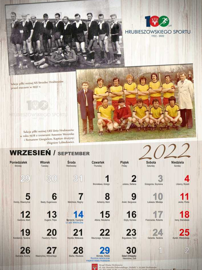 100 lat hrubieszowskiego sportu. Kalendarz sportowy 2022 r. Wrzesień [ZDJĘCIA]