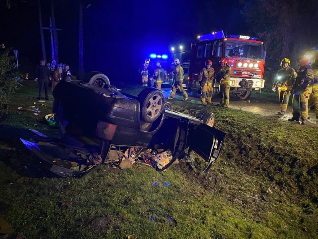 Dachowanie w Łuszkowie - pijany 59-latek uciekał przed Strażą Graniczną [ZDJĘCIA]
