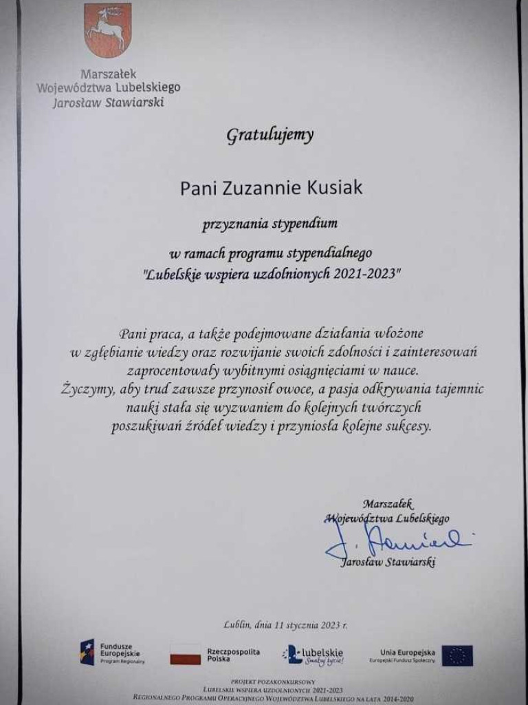 Stypendystki ze Staszica [ZDJĘCIA]