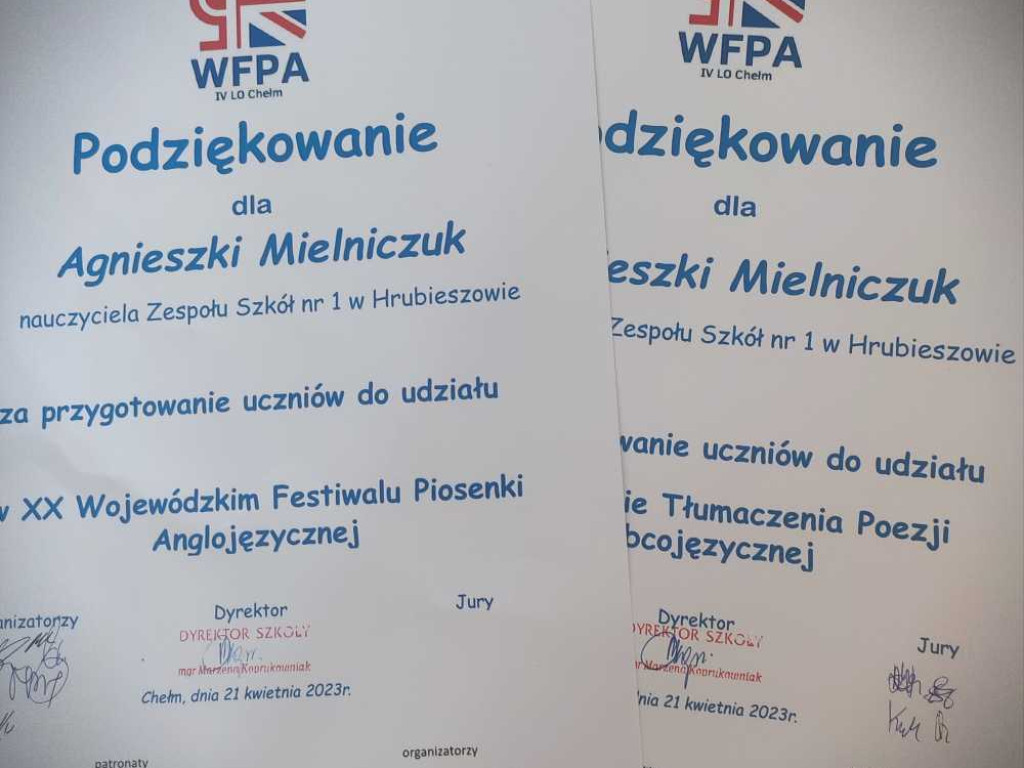 Hrubieszów: Kamilowi gratulujemy III miejsca, a Klaudii występu w finale [ZDJĘCIA]