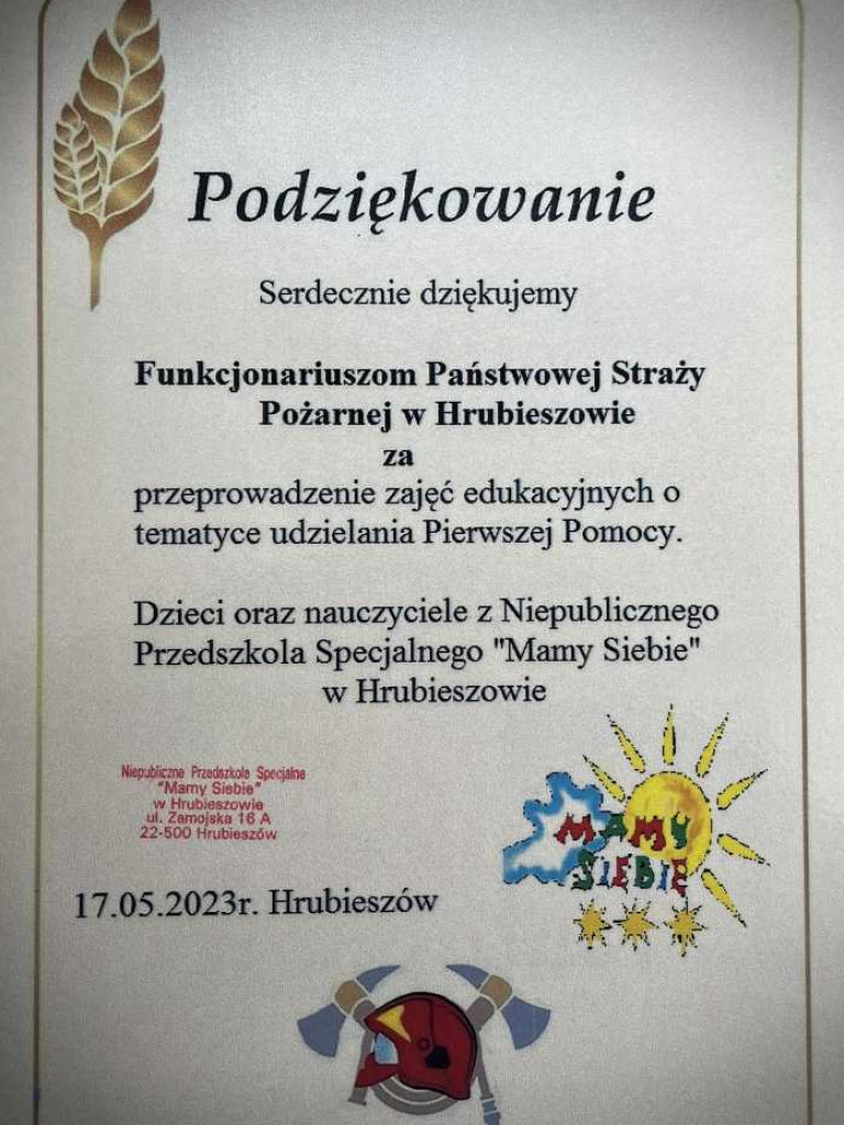Hrubieszów: Strażacy u przedszkolaków [ZDJĘCIA]