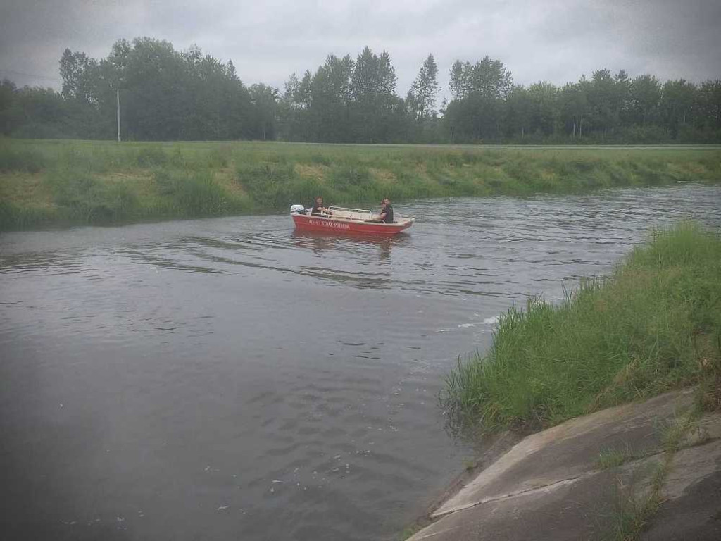 Hrubieszów: Śnięte ryby w Huczwie. Strażacy napowietrzają wodę [ZDJĘCIA]