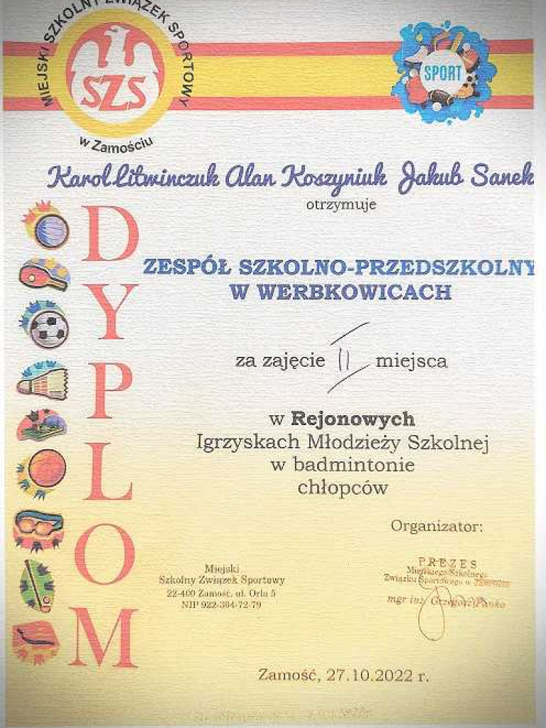 SZS. Podsumowanie współzawodnictwa sportowego w roku szkolnym 2022/2023. ZS nr 3 czwarty w województwie [ZDJĘCIA]