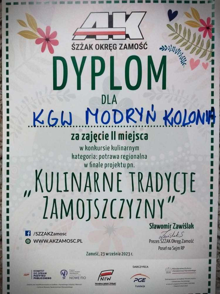 KGW Modryń Kolonia z nagrodą! [ZDJĘCIA]