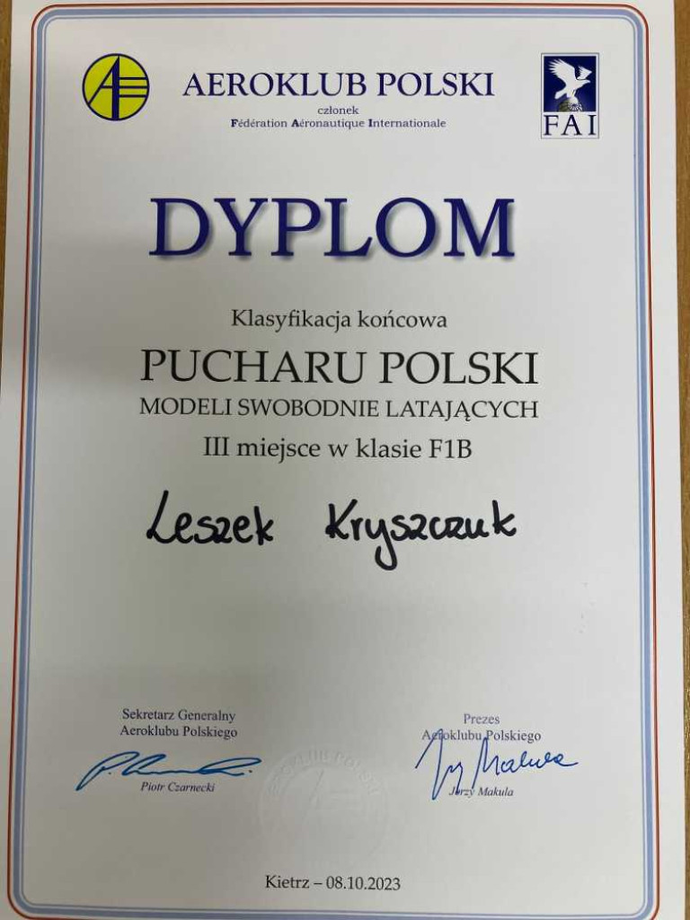 Leszek Kryszczuk w klasyfikacji końcowej Pucharu Polski wywalczył 3 miejsce [ZDJĘCIA]