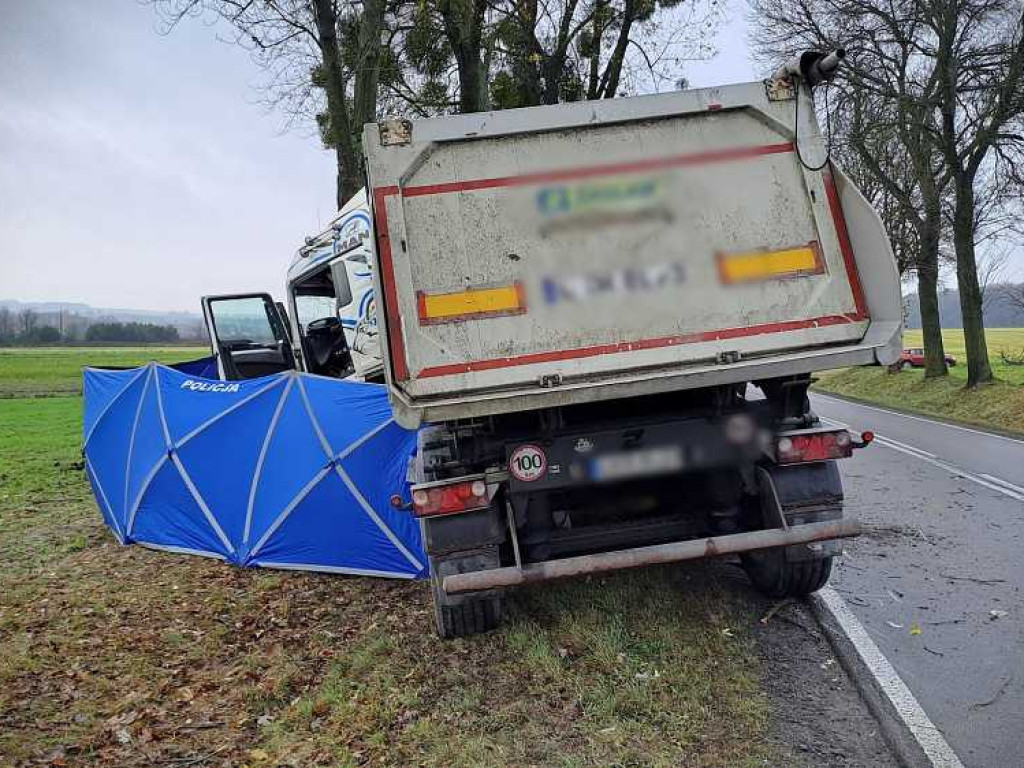 Śmiertelny wypadek. Zginął kierowca ciężarówki [ZDJĘCIA, WIDEO]