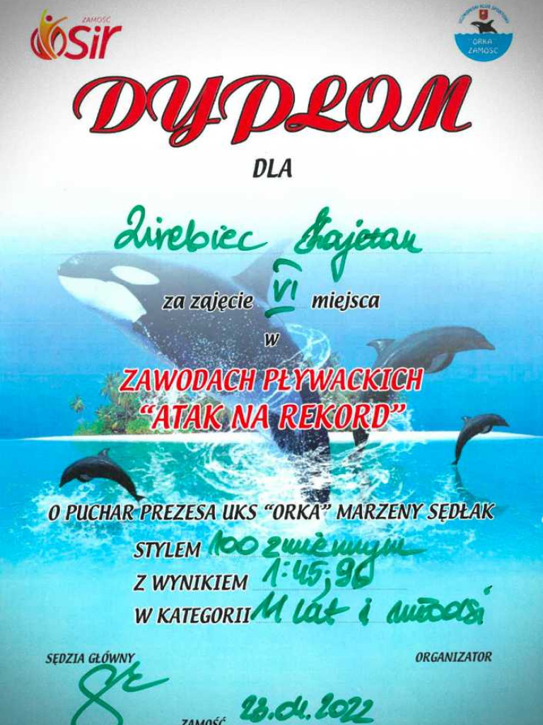 Kajetan Zirebiec 4 w województwie! Hrubieszowska nadzieja pływacka [ZDJĘCIA]