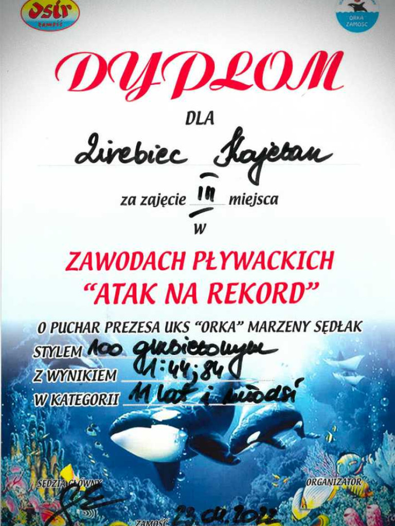 Kajetan Zirebiec 4 w województwie! Hrubieszowska nadzieja pływacka [ZDJĘCIA]