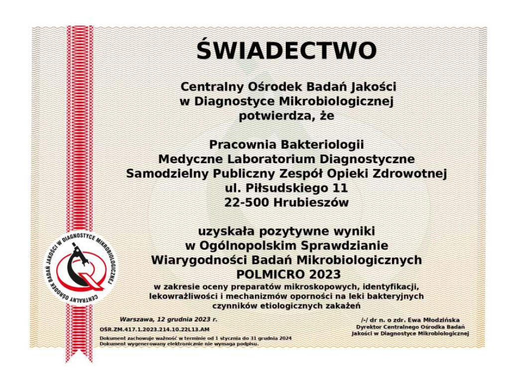 Kolejny sukces szpitala w Hrubieszowie [ZDJĘCIA]