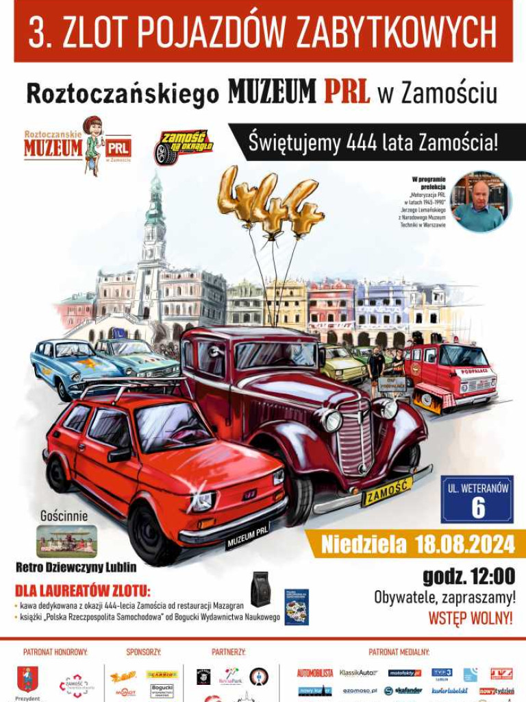 Klasyki na ulicach Zamościa! 3 Zlot Pojazdów Zabytkowych Roztoczańskiego Muzeum PRL już wkrótce [ZDJĘCIA]
