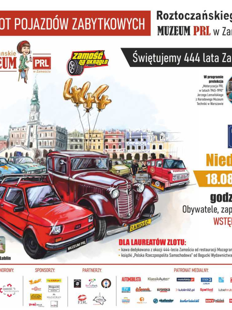 Zamość w blasku klasyków: 3. Zlot Pojazdów Zabytkowych Roztoczańskiego Muzeum PRL przyciągnął tłumy [ZDJĘCIA]