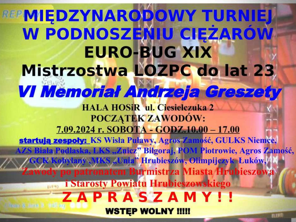 W Hrubieszowie dźwigali na pomoście w turnieju i ku pamięci trenera [ZDJĘCIA]