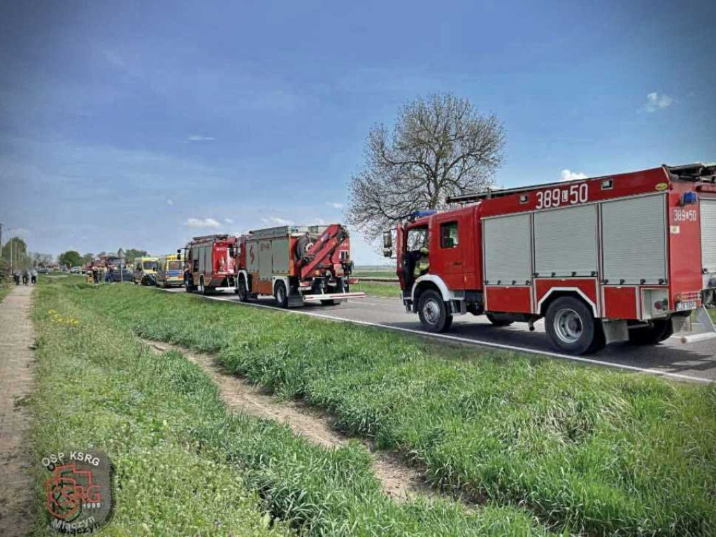 Groźny wypadek w Miączynie z udziałem mieszkanki gm. Hrubieszów [ZDJĘCIA]