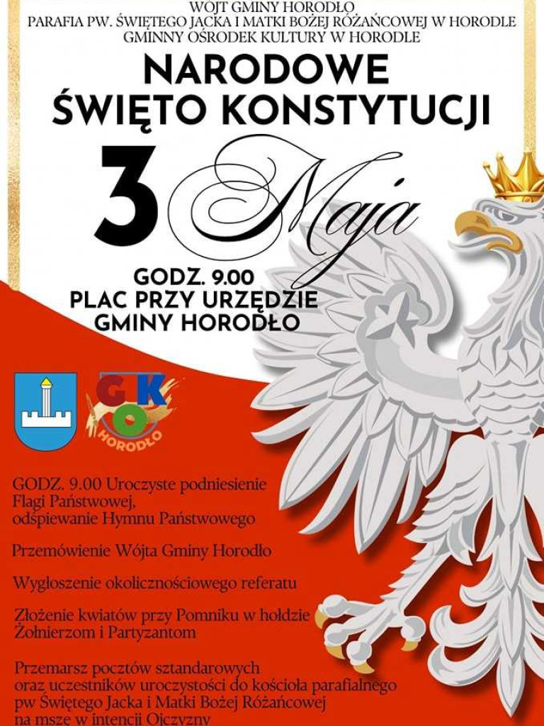 Będziemy świętować 3 Maja! Program obchodów w Hrubieszowie i gminach