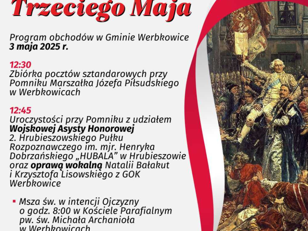 Będziemy świętować 3 Maja! Program obchodów w Hrubieszowie i gminach