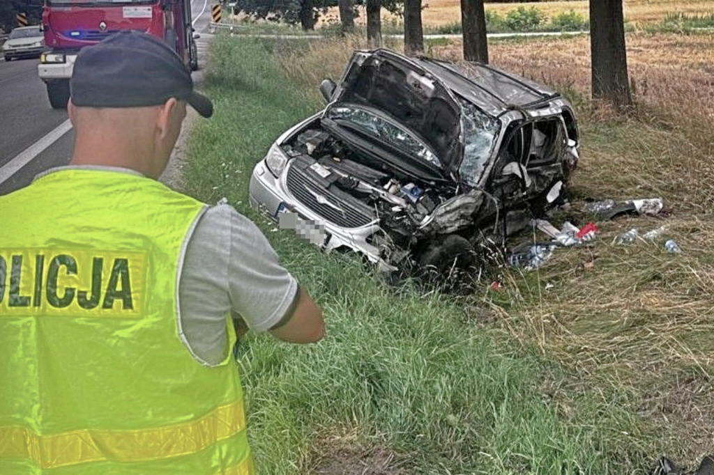 Wypadek na DK-17 w Zakręciu