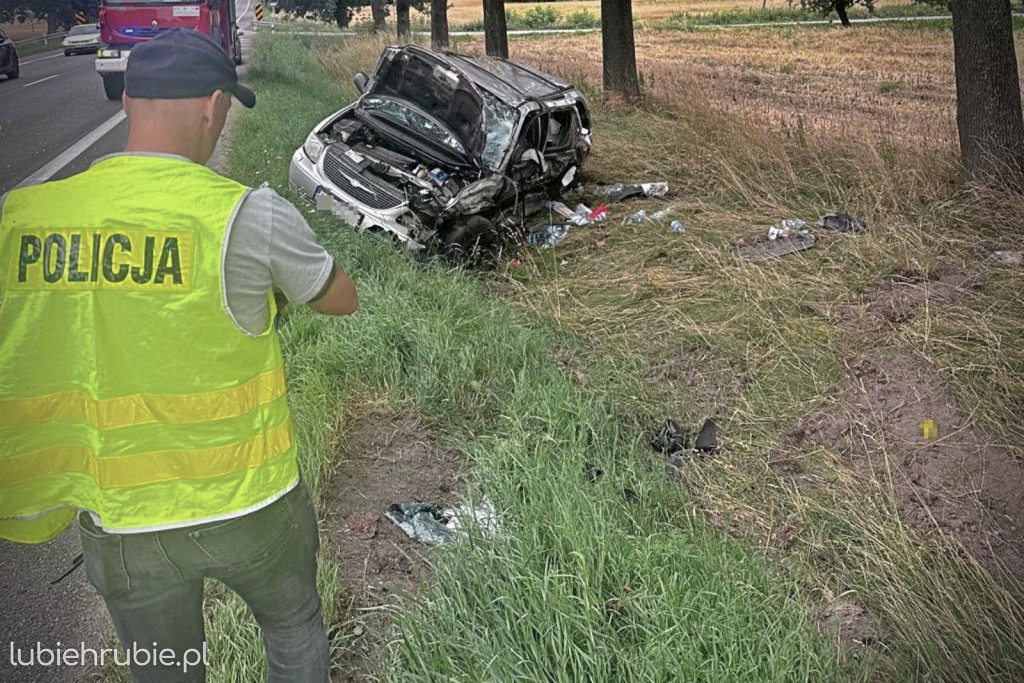Wypadek na DK-17 w Zakręciu