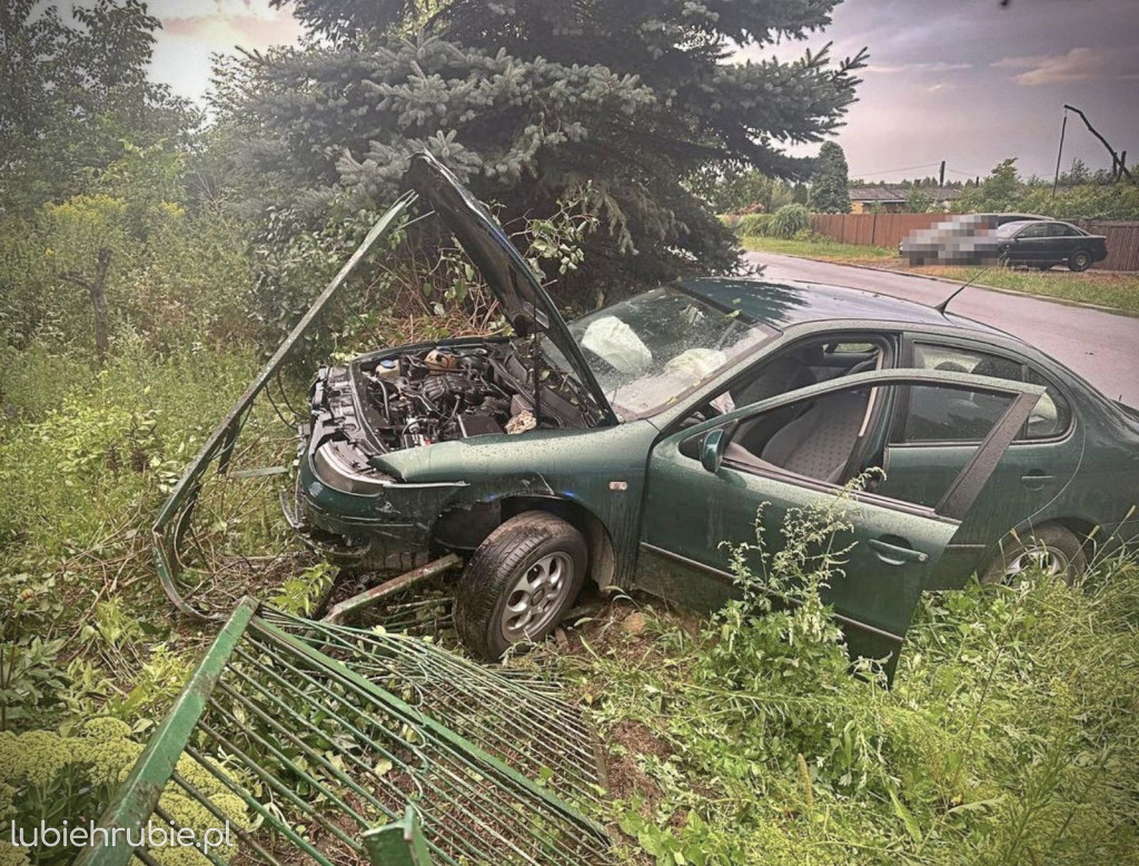 Pijany wjechał w ogrodzenie