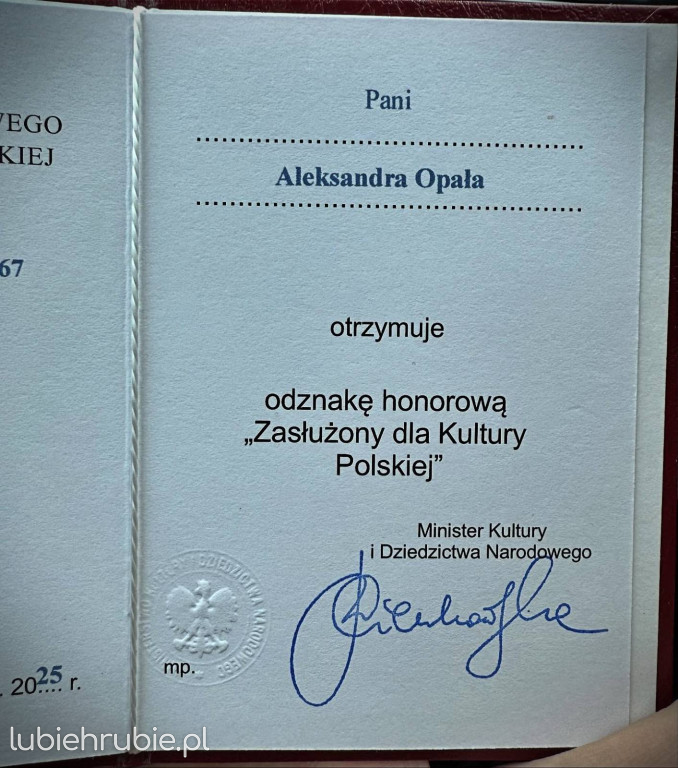 Aleksandra Opała odznaczona przez Ministra