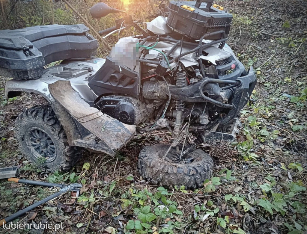 Niebezpieczny wypadek na quadzie