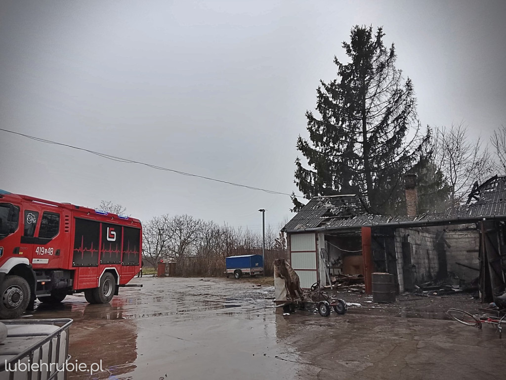 Pożar garażu w Drogojówce