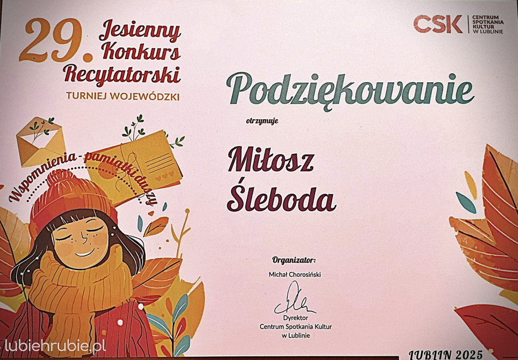 Miłosz Śleboda najlepszy w województwie