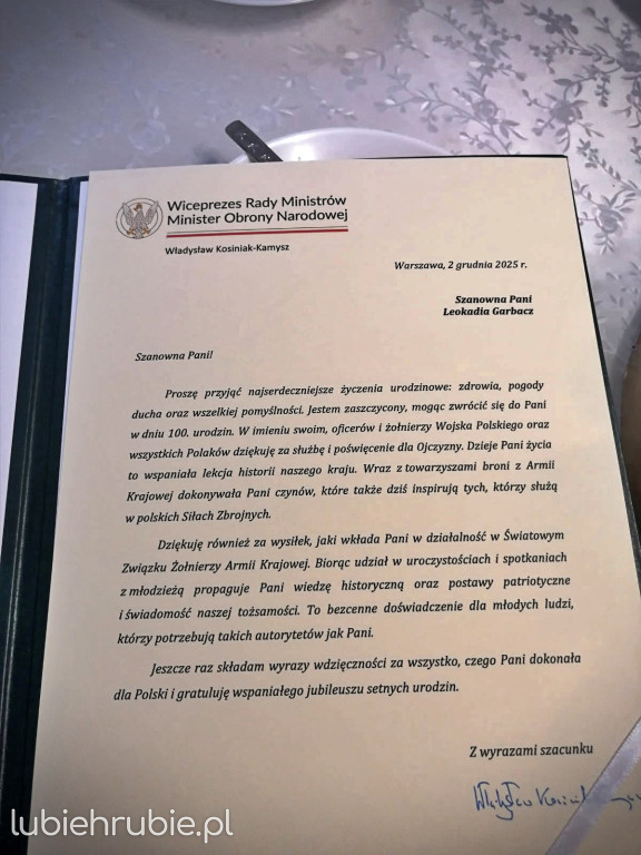 Setne urodziny Pani Leokadii Garbacz ps. „Jagoda”