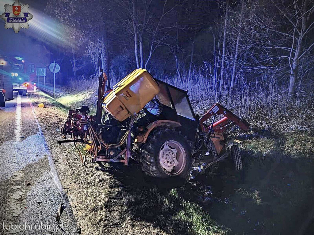 Najechała na tył ciągnika
