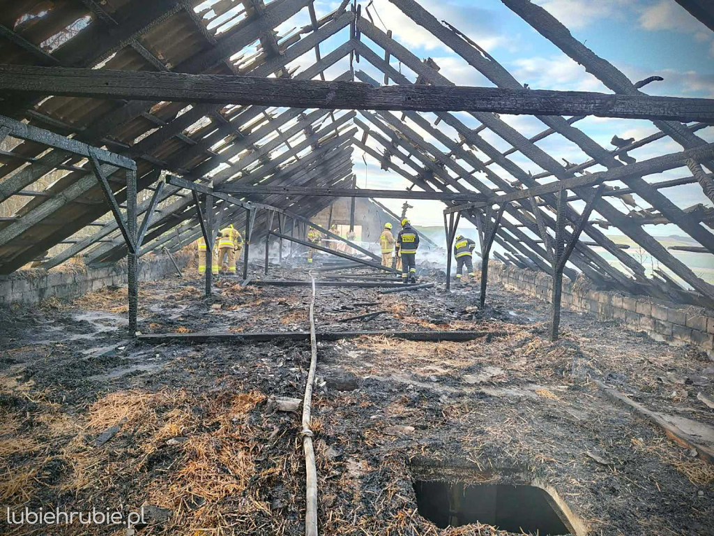 Pożar dwóch budynków inwentarskich w miejscowości Husynne