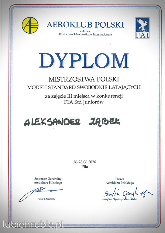 Kolejne mistrzowskie medale modelarzy
