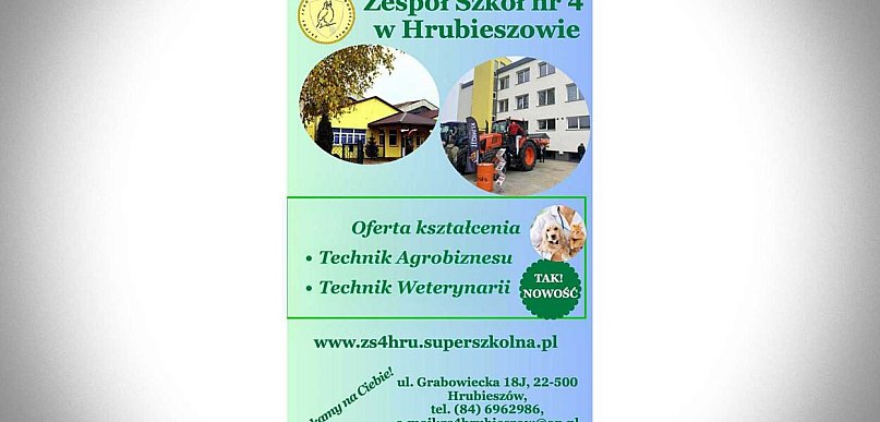 Zespół Szkół Nr 4 w Hrubieszowie zaprasza nowych uczniów